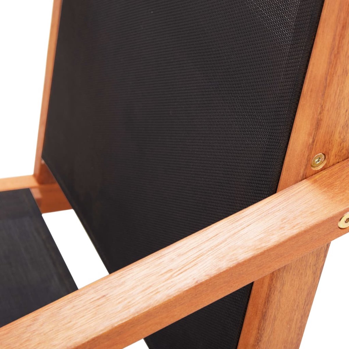 Vidaxl Loungestoel Massief Eucalyptushout En Textileen - Zwart