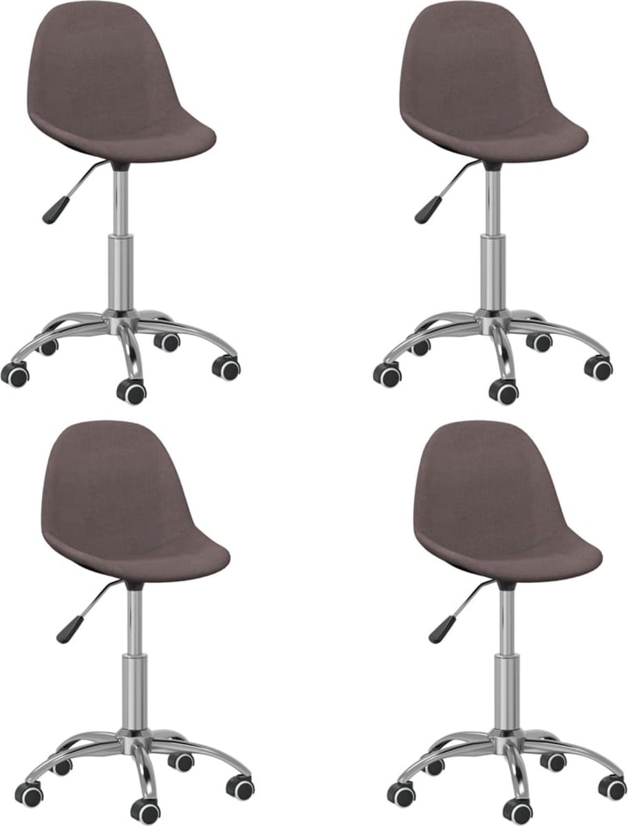 Vidaxl Eetkamerstoelen Draaibaar 4 St Stof Taupe