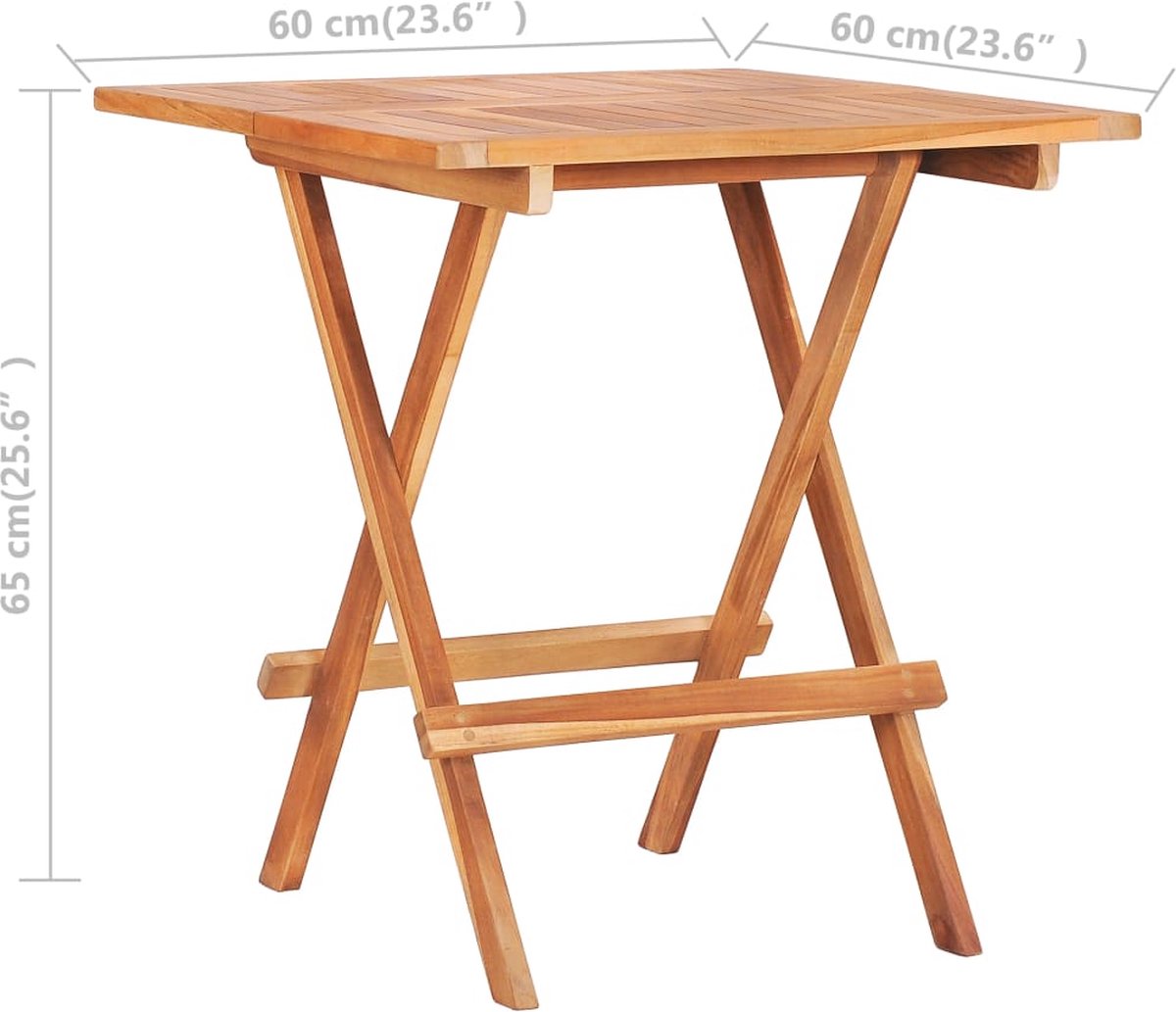 Vidaxl 3-delige Bistroset Met Crèmekleurige Kussens Massief Teakhout