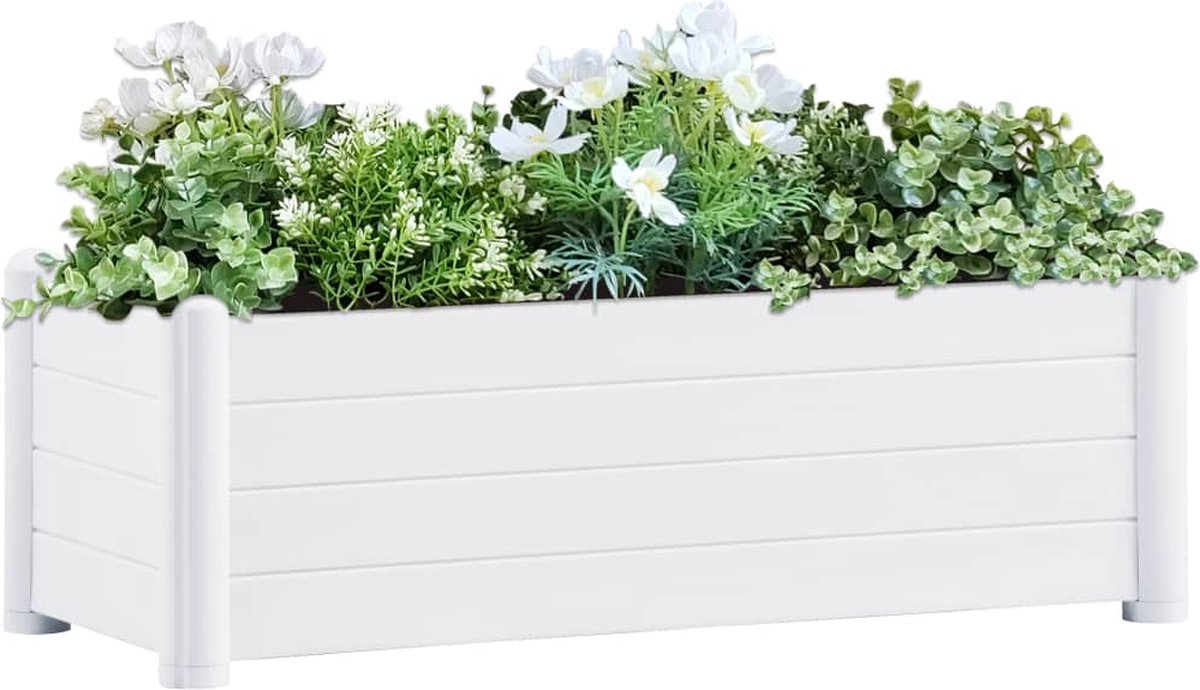 Vidaxl Plantenbak Verhoogd 100x43x35 Cm Pp - Blanco