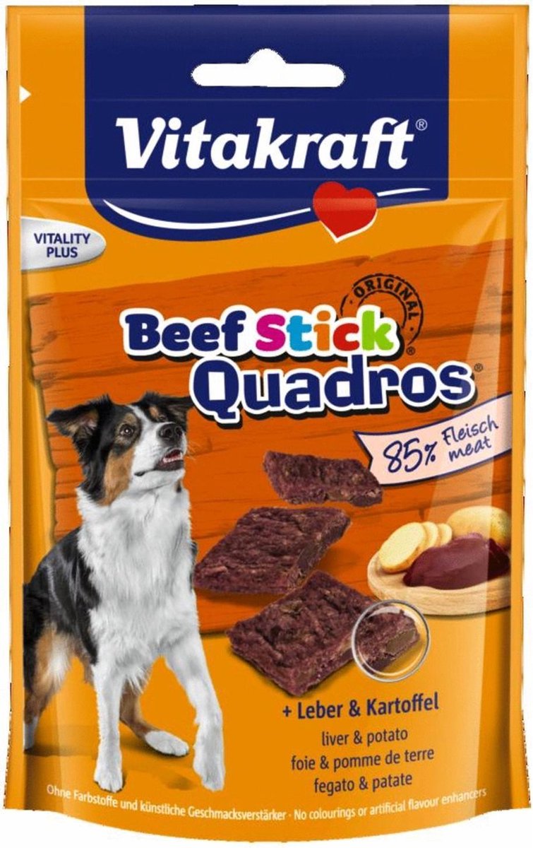 Vitakraft Beefstick Hond Quadros - Hondensnacks - Lever&Aardappel