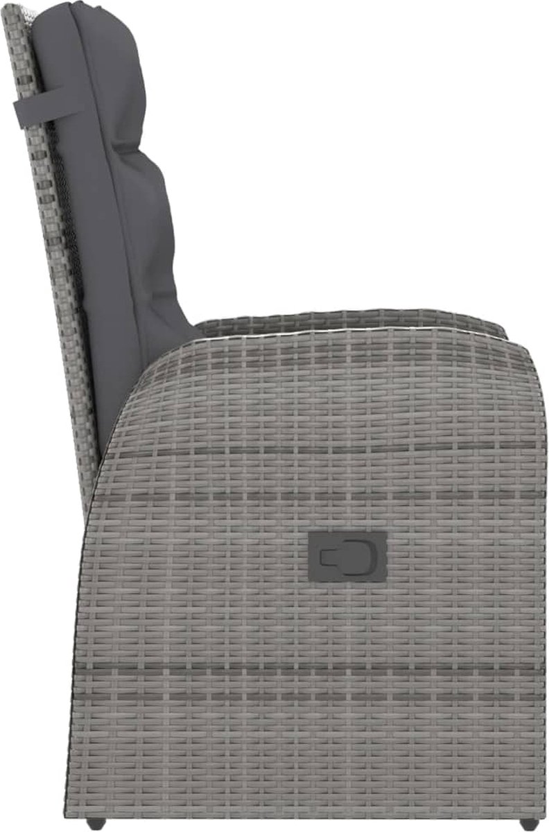 Vidaxl 9-delige Tuinset Met Kussens Poly Rattan - Grijs