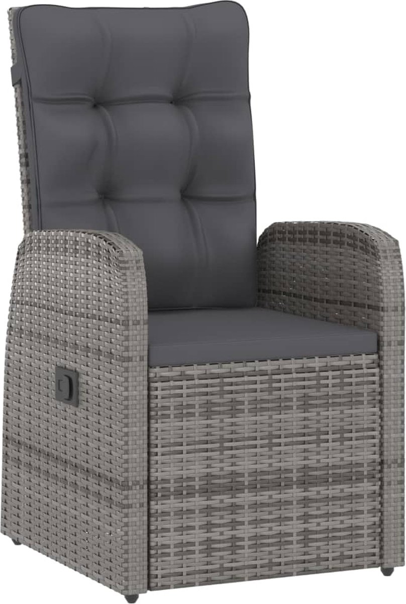 Vidaxl 9-delige Tuinset Met Kussens Poly Rattan - Grijs