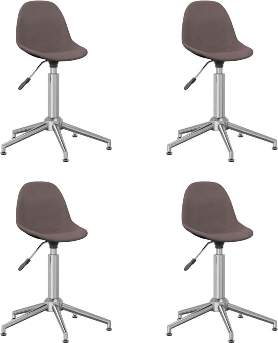 Vidaxl Eetkamerstoelen Draaibaar 4 St Stof Taupe