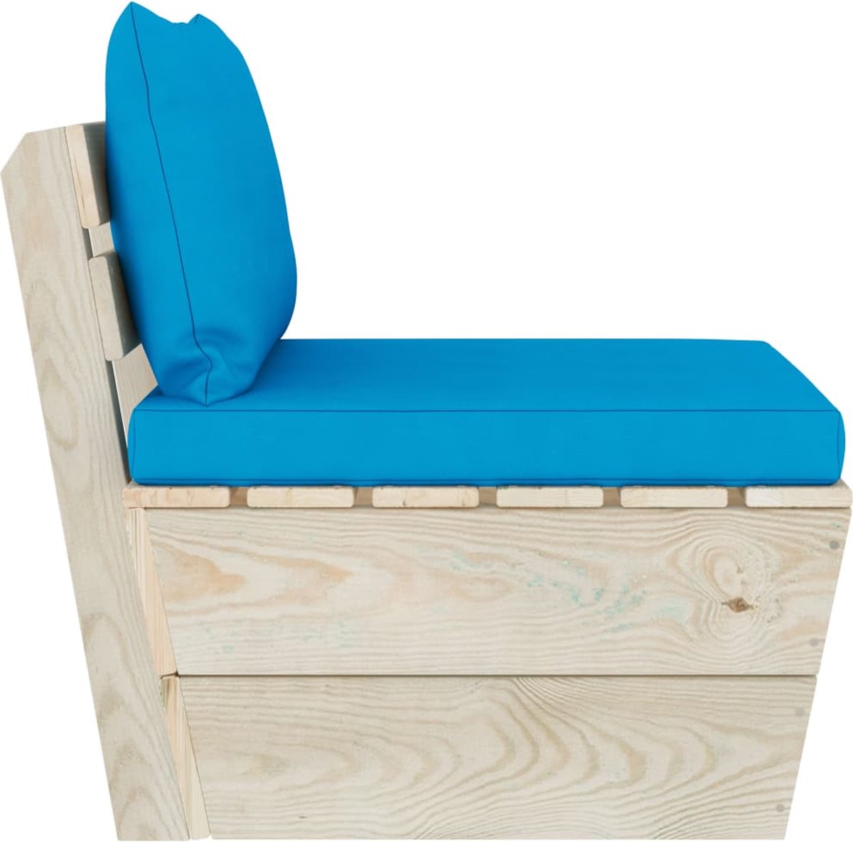 Vidaxl Tuinmiddenbank Met Kussens Pallet Geïmpregneerd Vurenhout - Blauw