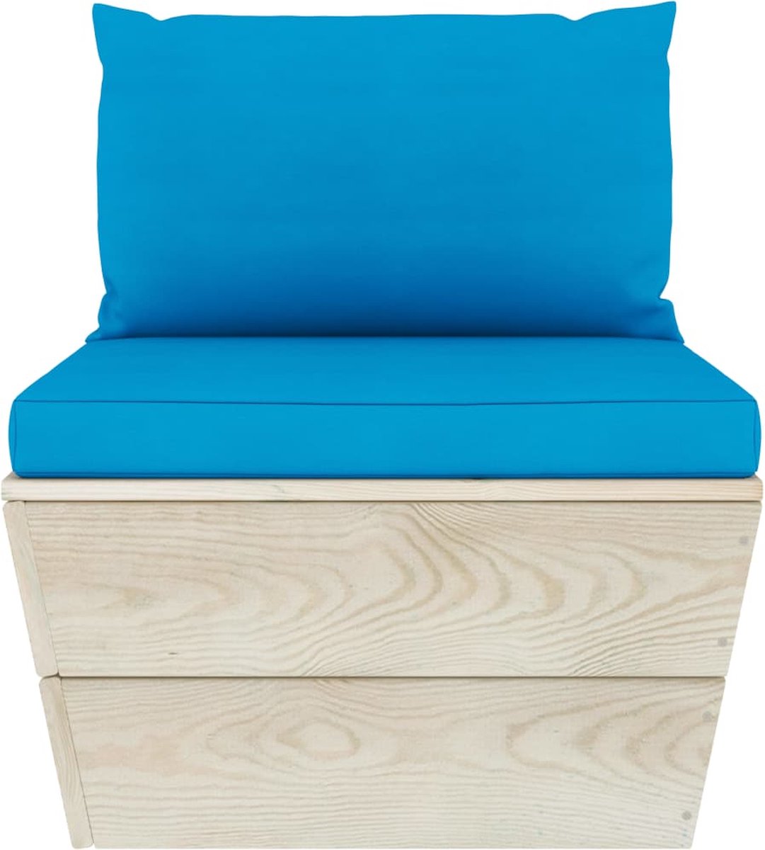 Vidaxl Tuinmiddenbank Met Kussens Pallet Geïmpregneerd Vurenhout - Blauw