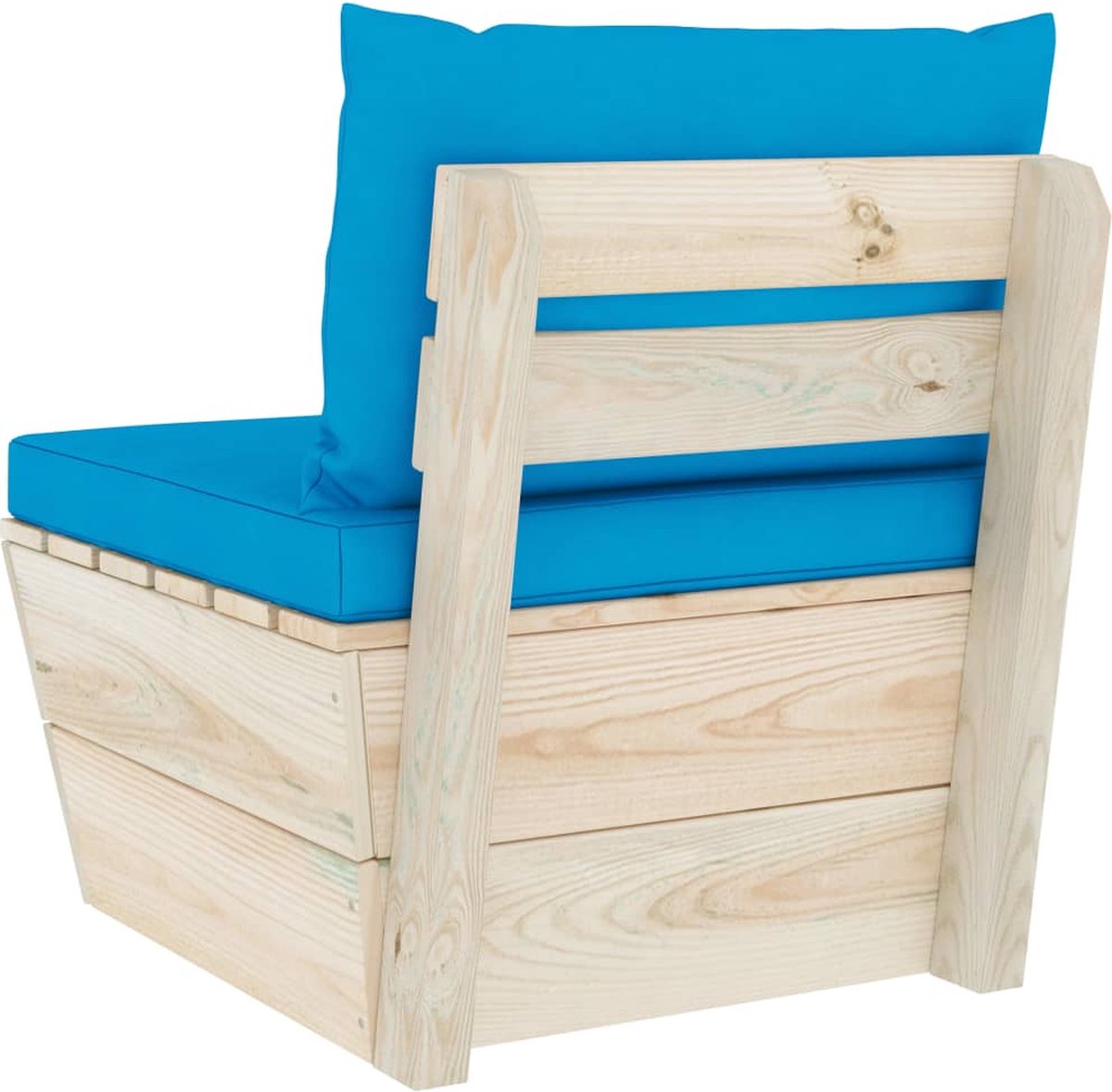 Vidaxl Tuinmiddenbank Met Kussens Pallet Geïmpregneerd Vurenhout - Blauw