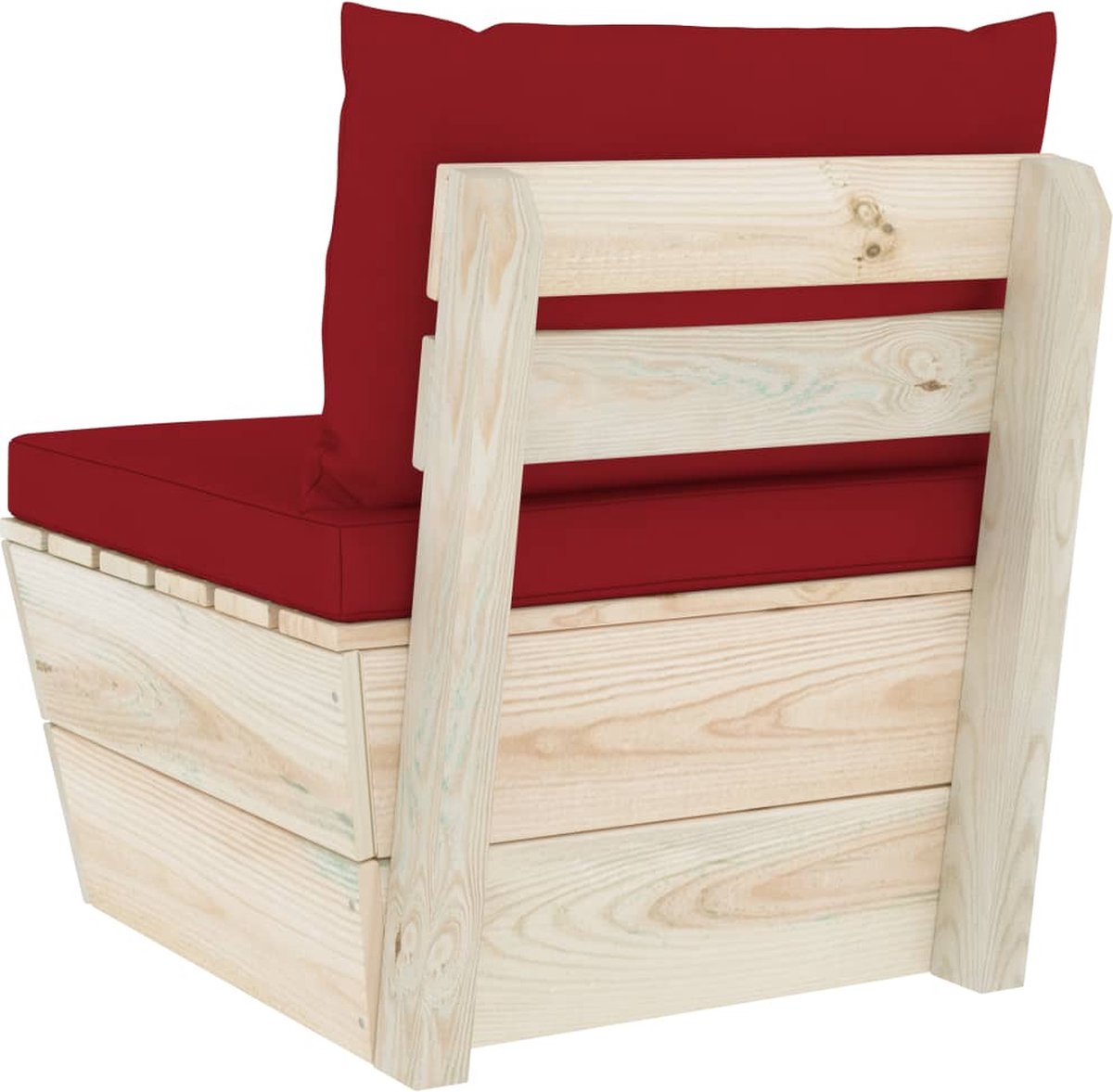Vidaxl Tuinmiddenbank Met Kussens Pallet Geïmpregneerd Vurenhout - Rood