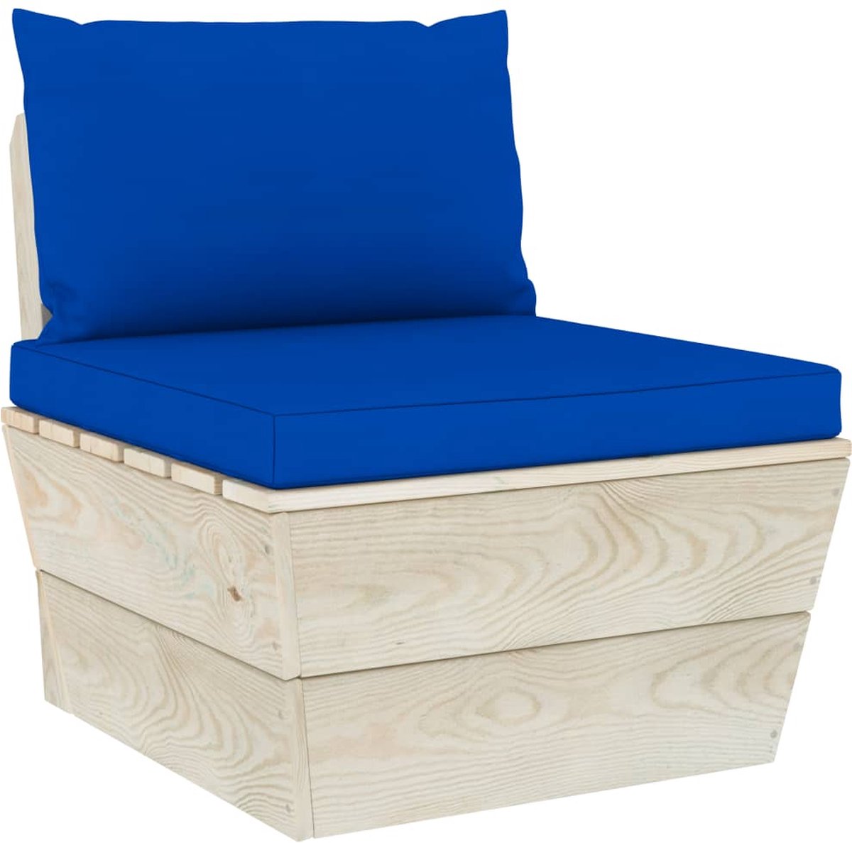 Vidaxl Tuinmiddenbank Met Kussens Pallet Geïmpregneerd Vurenhout - Blauw