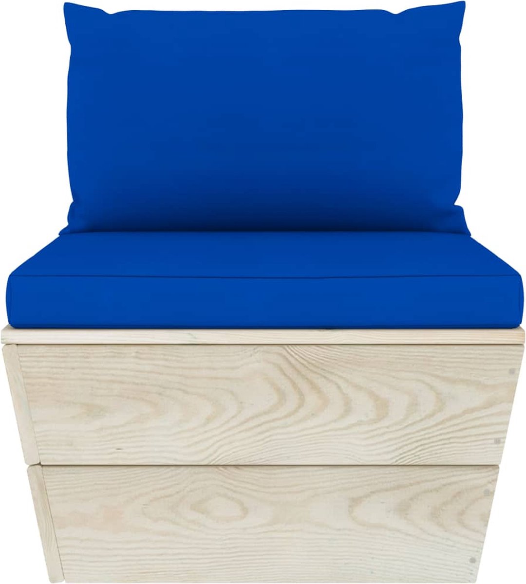 Vidaxl Tuinmiddenbank Met Kussens Pallet Geïmpregneerd Vurenhout - Blauw