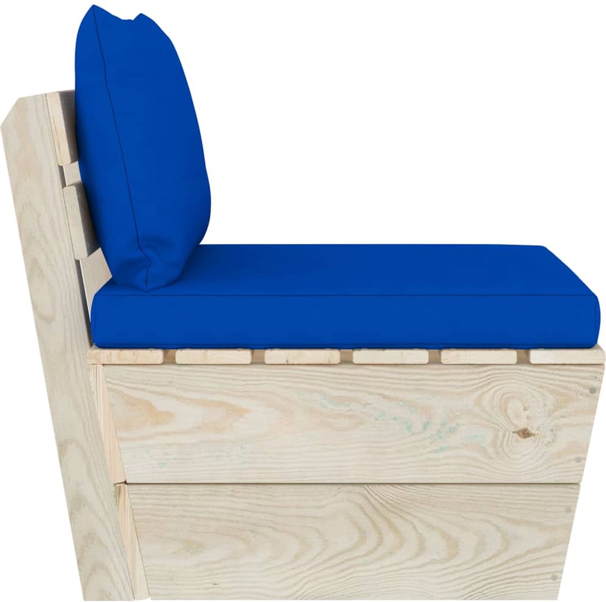 Vidaxl Tuinmiddenbank Met Kussens Pallet Geïmpregneerd Vurenhout - Blauw