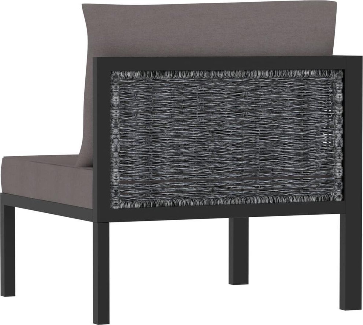 Vidaxl Hoekbank Sectioneel Met Rechterarmleuning Poly Rattan Antraciet - Grijs