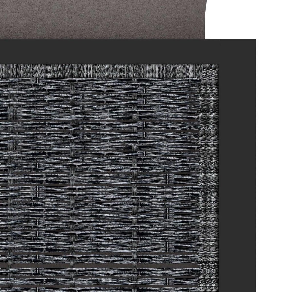 Vidaxl Hoekbank Sectioneel Met Rechterarmleuning Poly Rattan Antraciet - Grijs