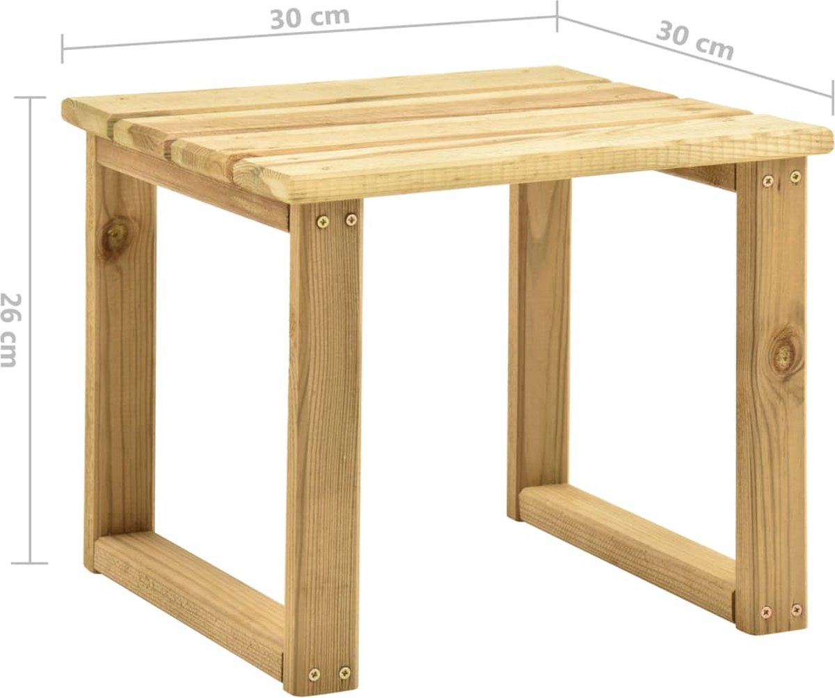 Vidaxl Bijzettafel Voor Ligbed 30x30x26 Cm Geïmpregneerd Grenenhout - Groen