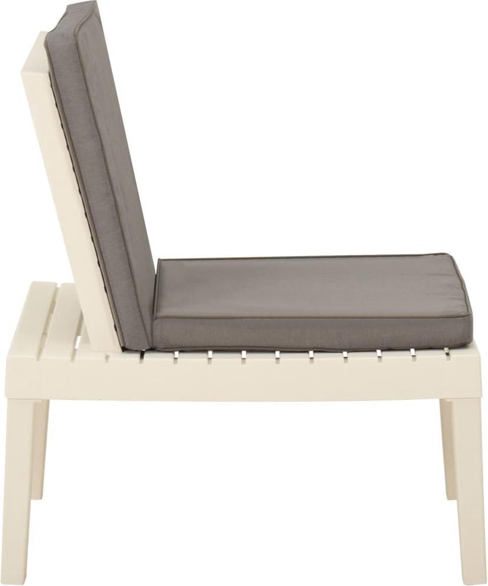 Vidaxl Loungestoel Met Kussen Kunststof - Wit