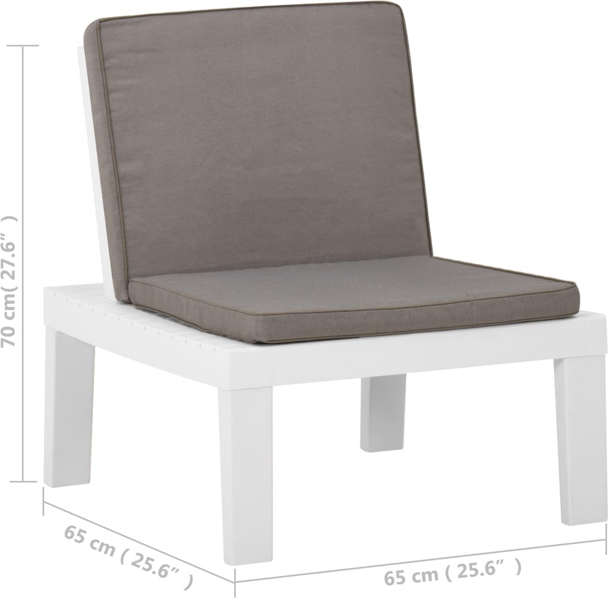 Vidaxl Loungestoel Met Kussen Kunststof - Wit