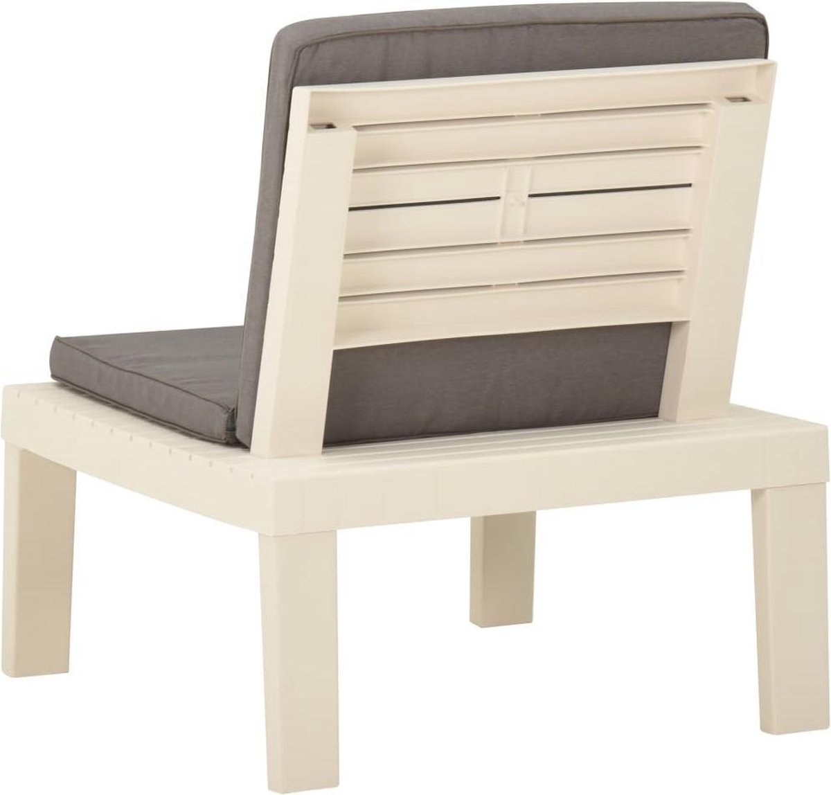 Vidaxl Loungestoel Met Kussen Kunststof - Wit