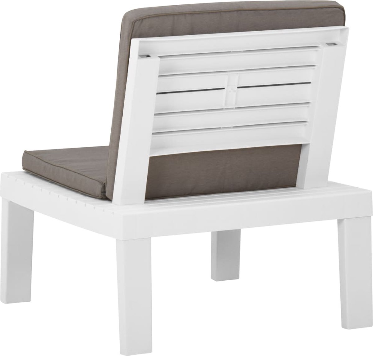 Vidaxl Loungestoel Met Kussen Kunststof - Wit