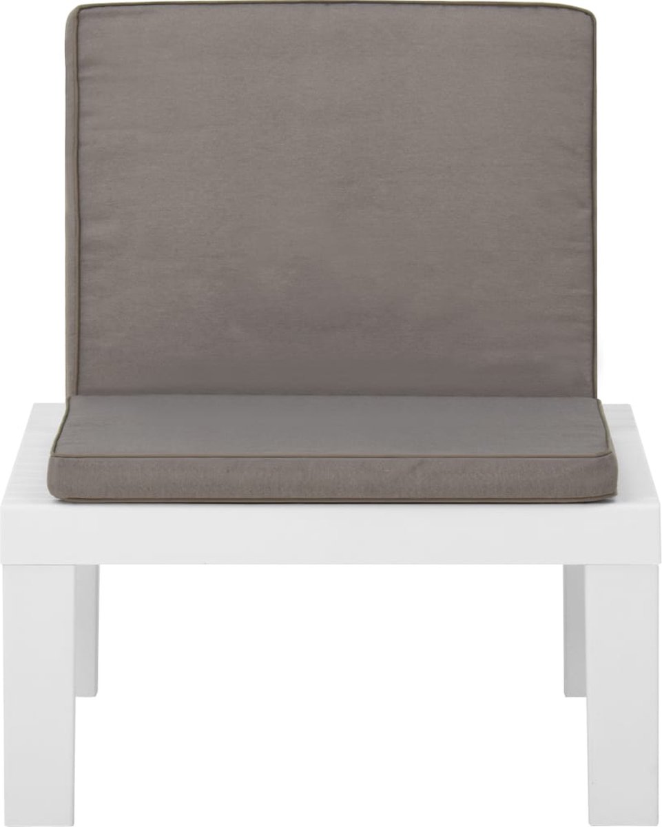 Vidaxl Loungestoel Met Kussen Kunststof - Wit