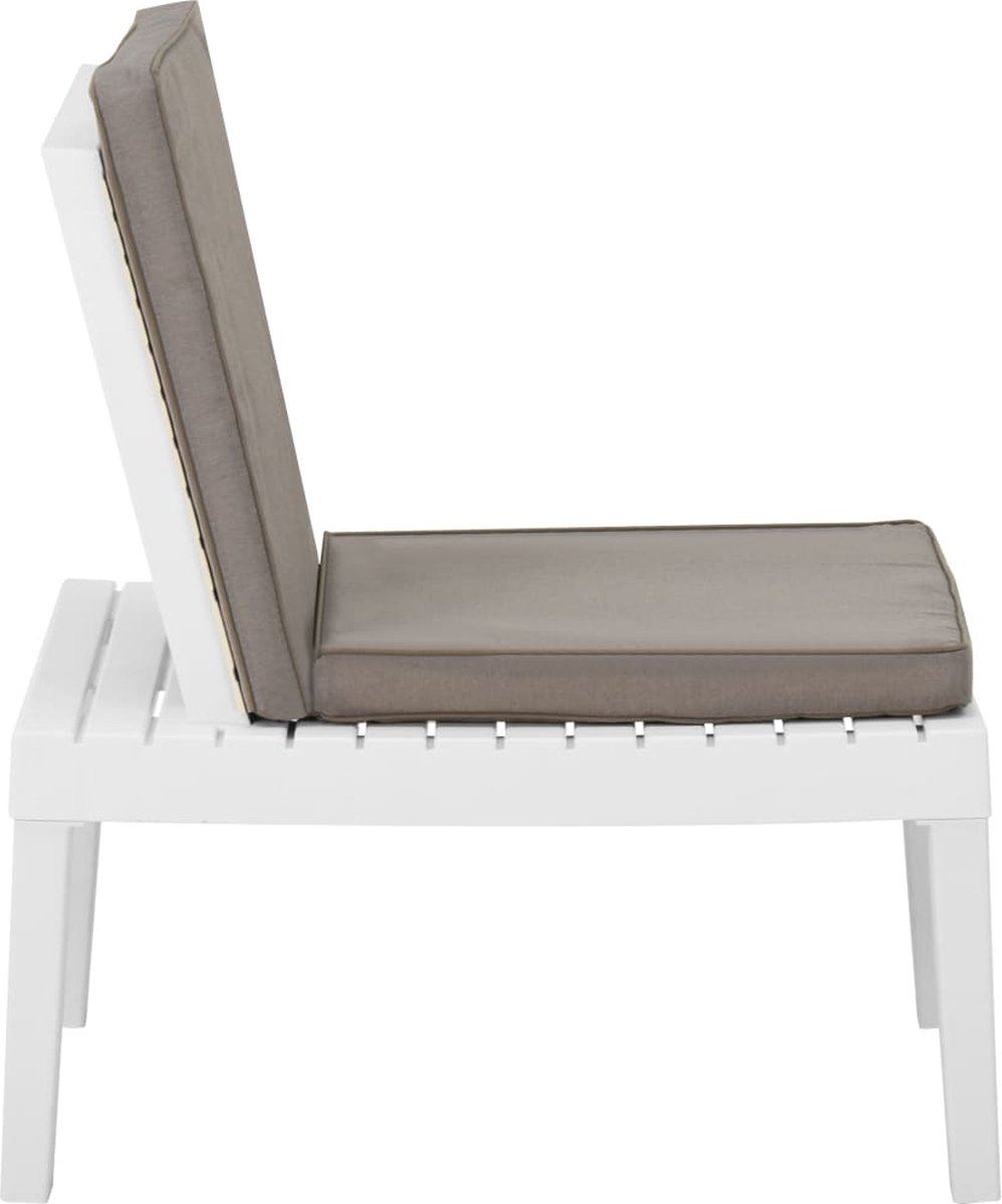 Vidaxl Loungestoel Met Kussen Kunststof - Wit