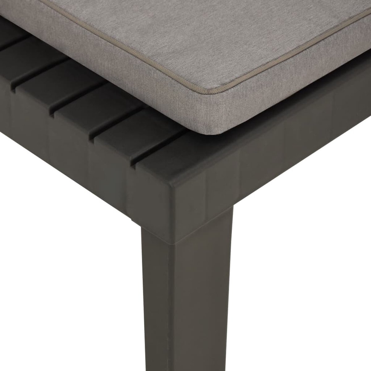 Vidaxl Loungestoel Met Kussen Kunststof - Grijs