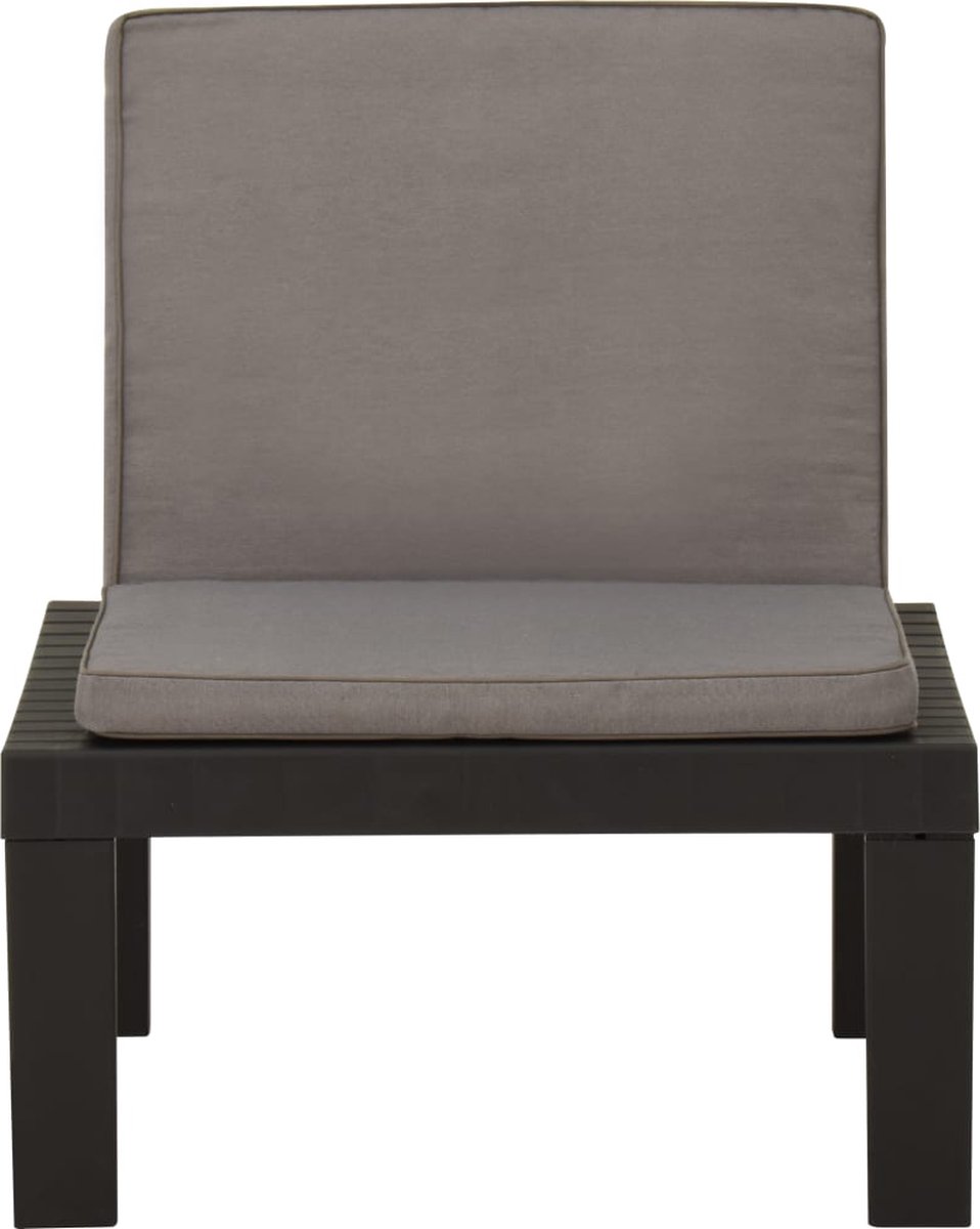 Vidaxl Loungestoel Met Kussen Kunststof - Grijs