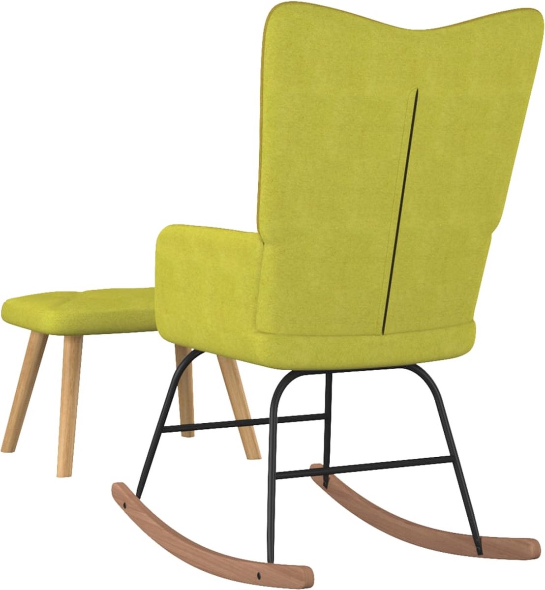 Vidaxl Schommelstoel Met Voetenbank Stof - Groen