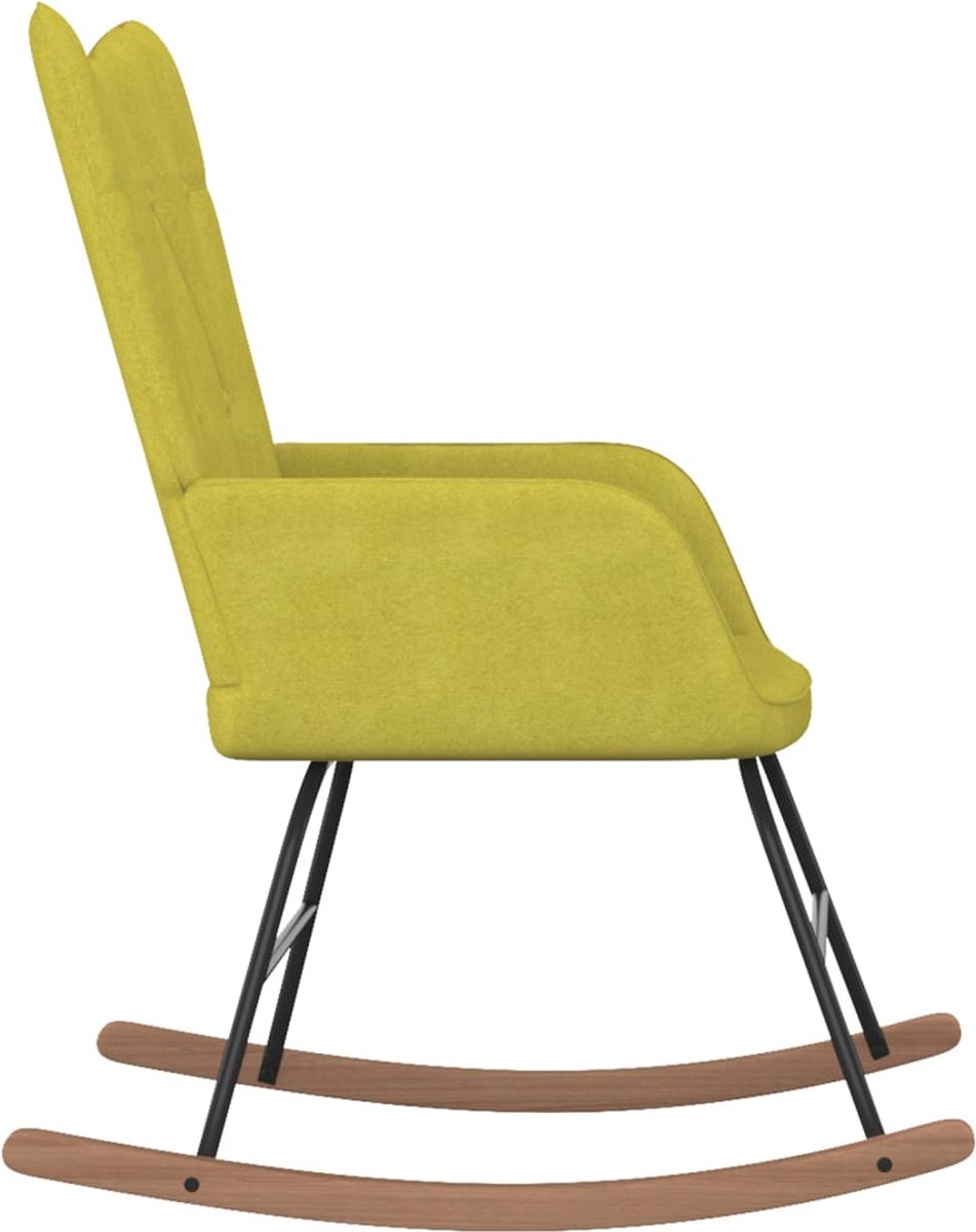 Vidaxl Schommelstoel Met Voetenbank Stof - Groen