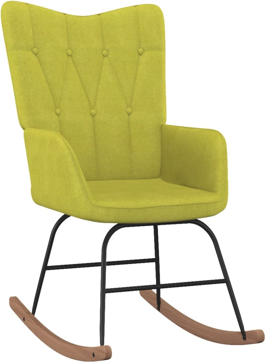 Vidaxl Schommelstoel Met Voetenbank Stof - Groen