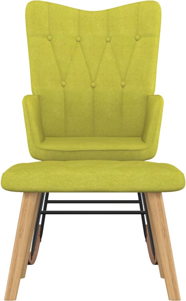 Vidaxl Schommelstoel Met Voetenbank Stof - Groen