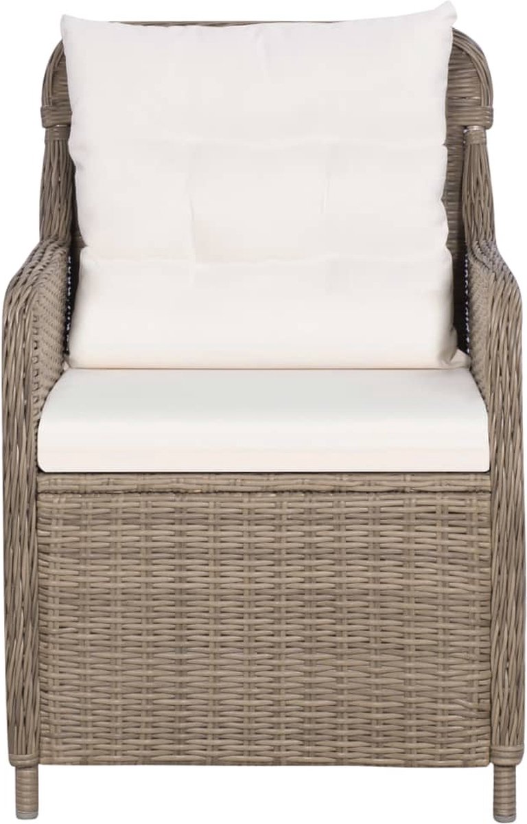 Vidaxl 9-delige Tuinset Poly Rattan - Bruin