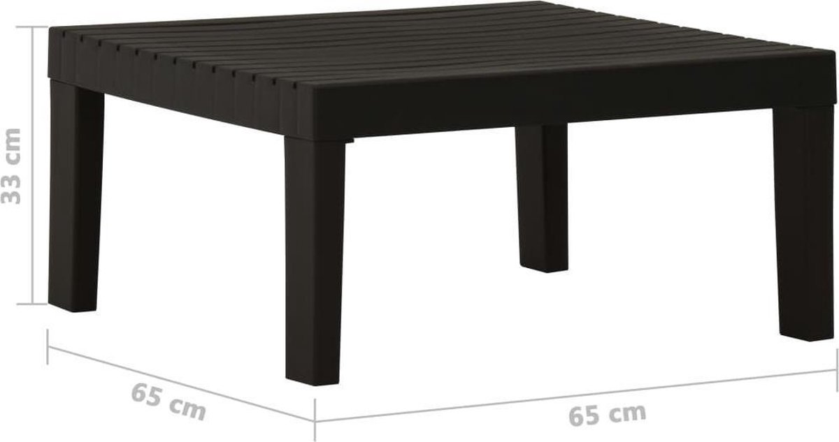 Vidaxl Loungetafel Kunststof - Grijs