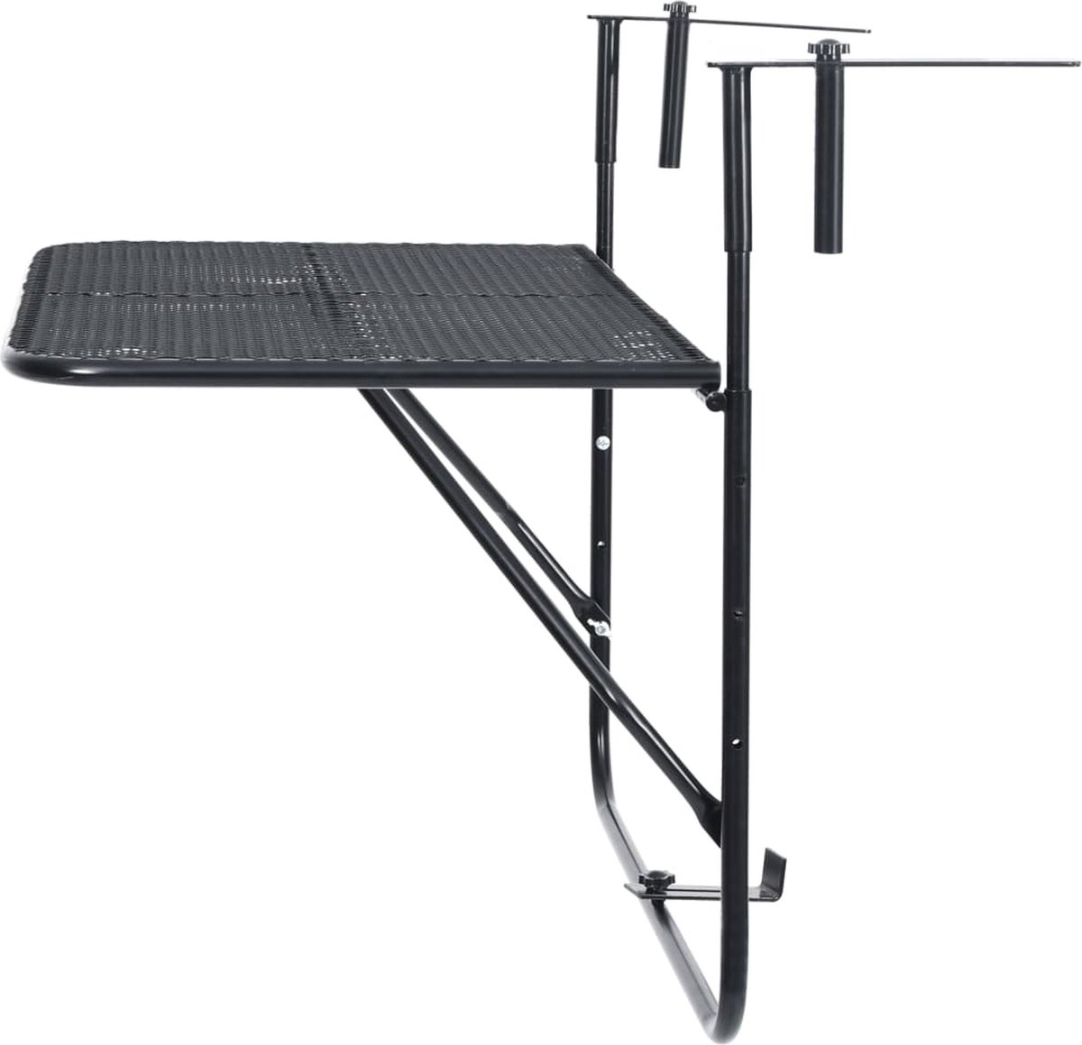 Vidaxl Balkontafel 60x40 Cm Staal - Zwart