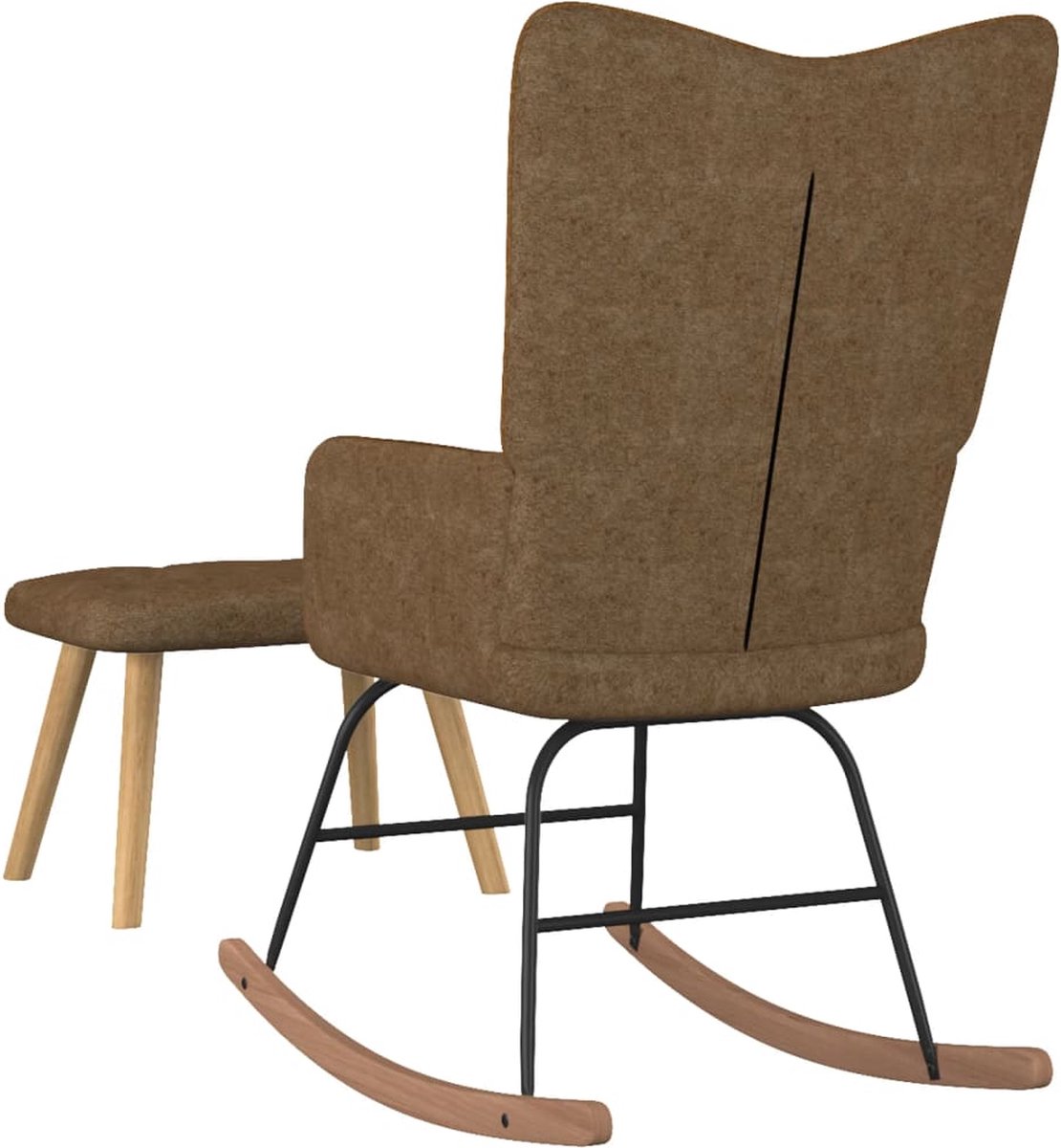 Vidaxl Schommelstoel Met Voetenbank Stof Taupe