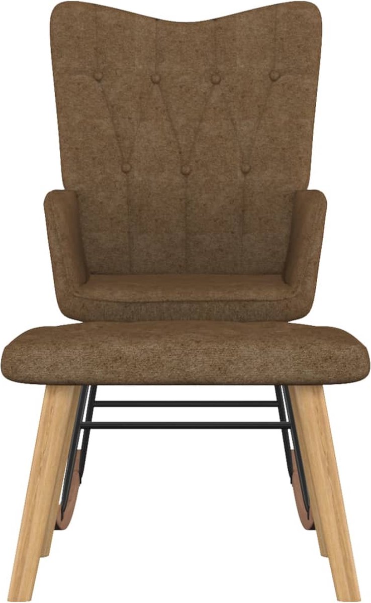 Vidaxl Schommelstoel Met Voetenbank Stof Taupe