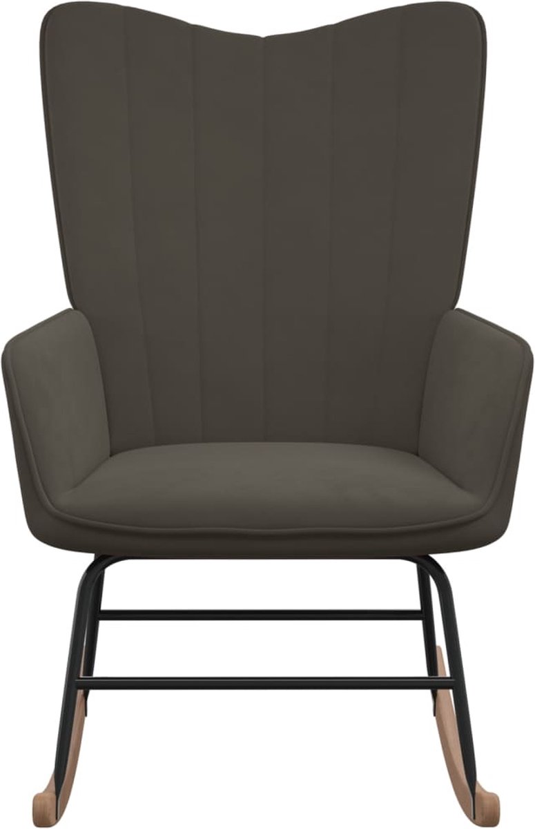 Vidaxl Schommelstoel Fluweel Donker - Grijs