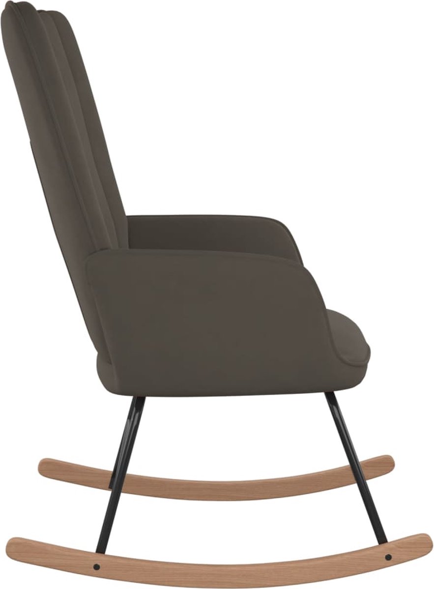 Vidaxl Schommelstoel Fluweel Donker - Grijs