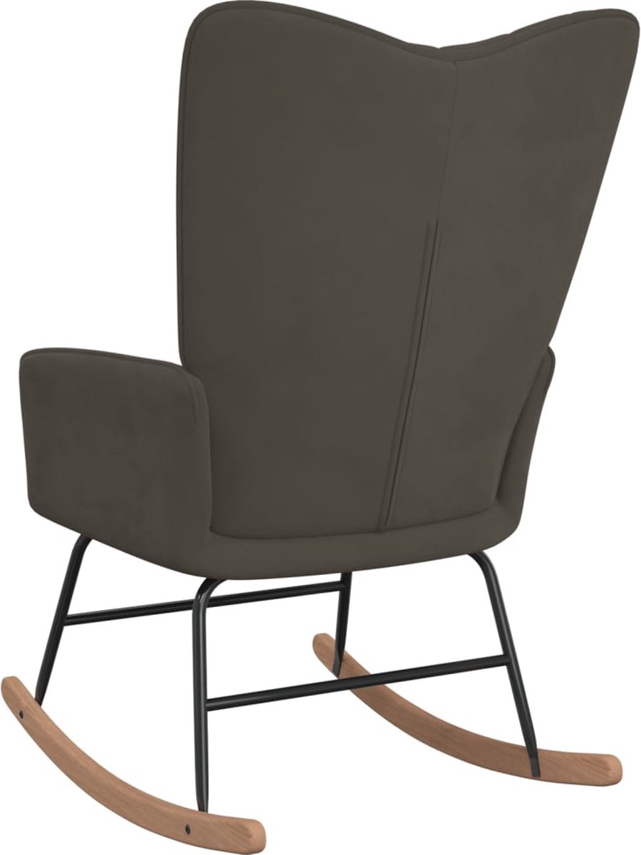 Vidaxl Schommelstoel Fluweel Donker - Grijs