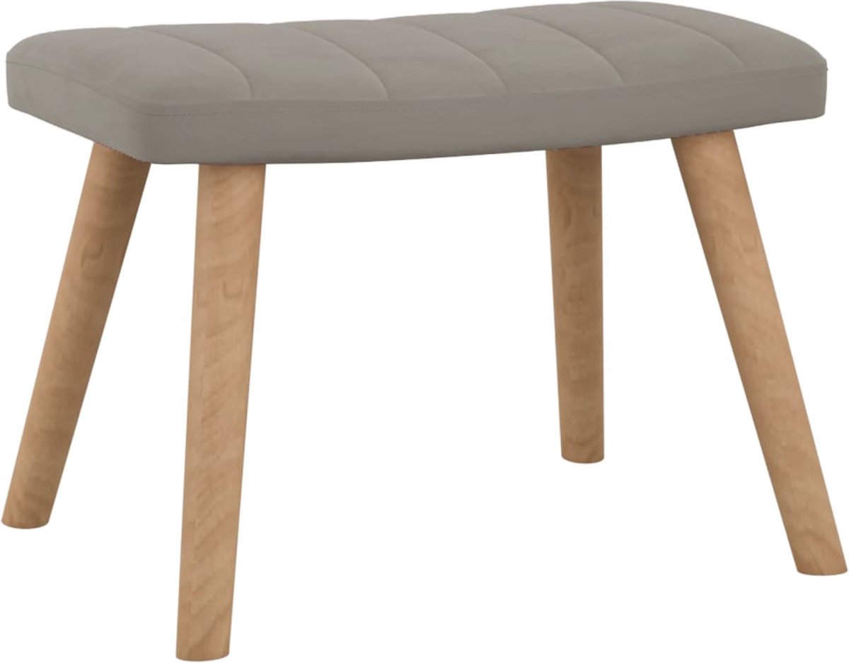 Vidaxl Schommelstoel Met Voetenbank Fluweel Licht - Grijs