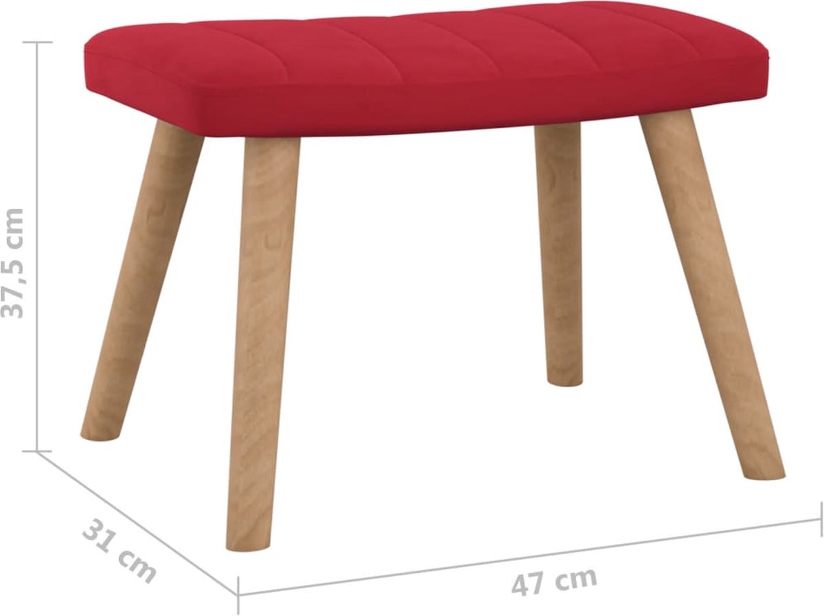 Vidaxl Schommelstoel Met Voetenbank Fluweel Wijn - Rood