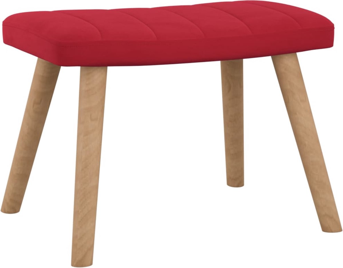 Vidaxl Schommelstoel Met Voetenbank Fluweel Wijn - Rood