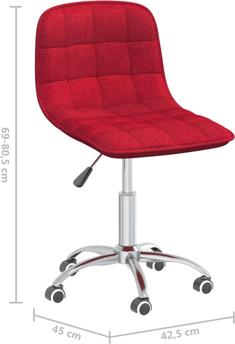 Vidaxl Eetkamerstoelen Draaibaar 4 St Stof Wijn - Rood