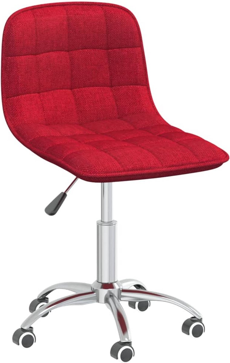 Vidaxl Eetkamerstoelen Draaibaar 4 St Stof Wijn - Rood