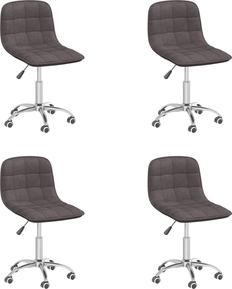 Vidaxl Eetkamerstoelen Draaibaar 4 St Stof Taupe