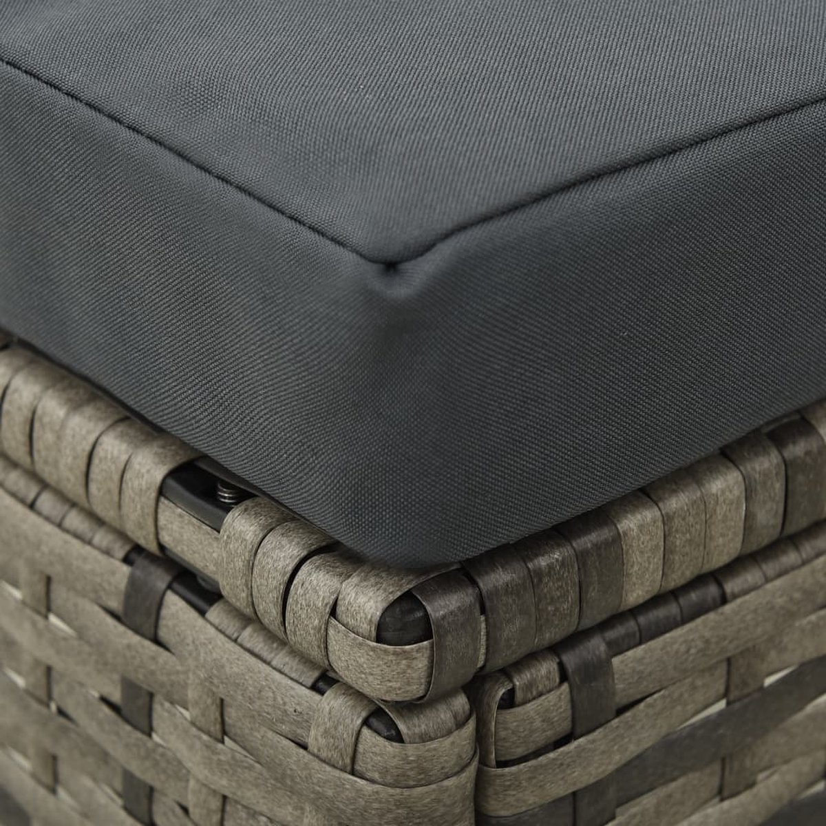 Vidaxl Tuinbank Met Tafeltje En Krukken Tweezits Poly Rattan - Grijs