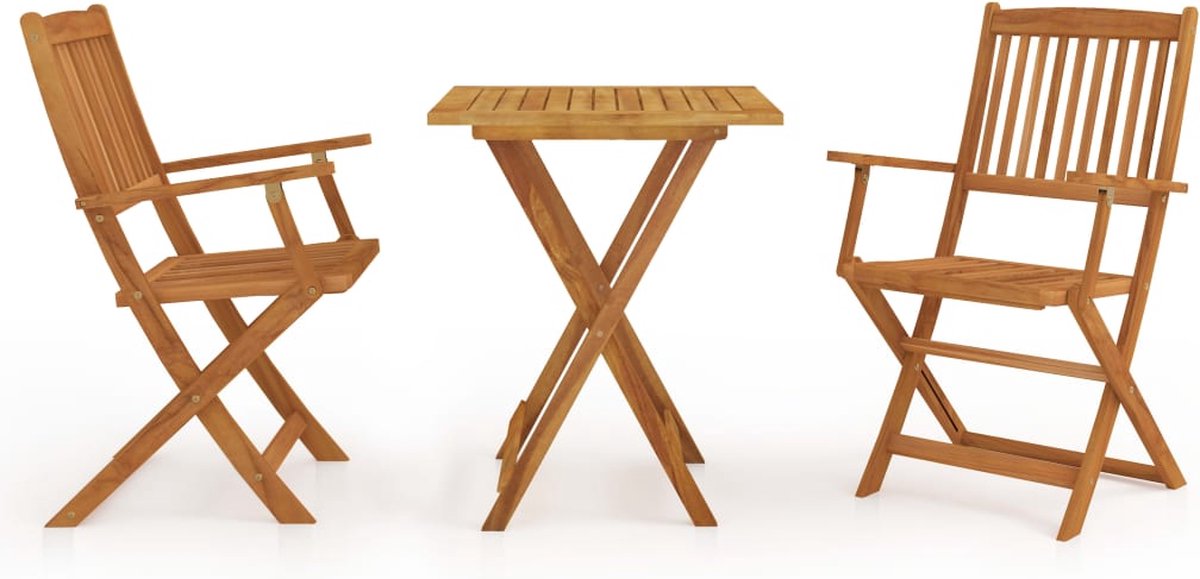 Vidaxl 3-delige Tuinset Inklapbaar Massief Acaciahout - Bruin