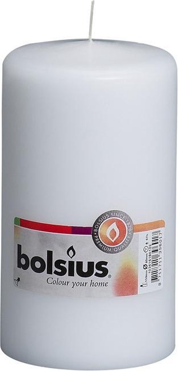 Bolsius Stompkaarsen 8 St 150x78 Mm - Blanco
