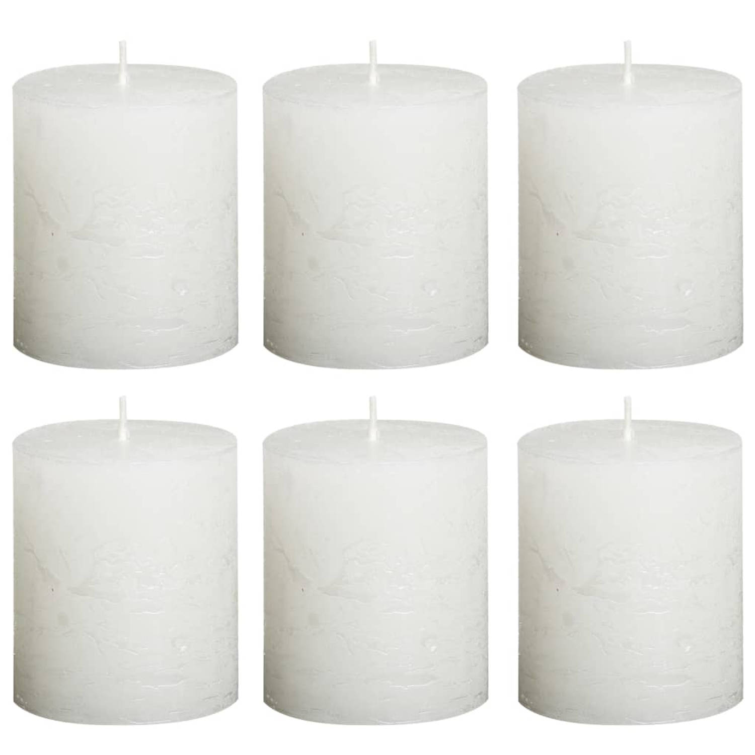 Bolsius Rustiekkaarsen 6 St 80x60 Mm - Wit