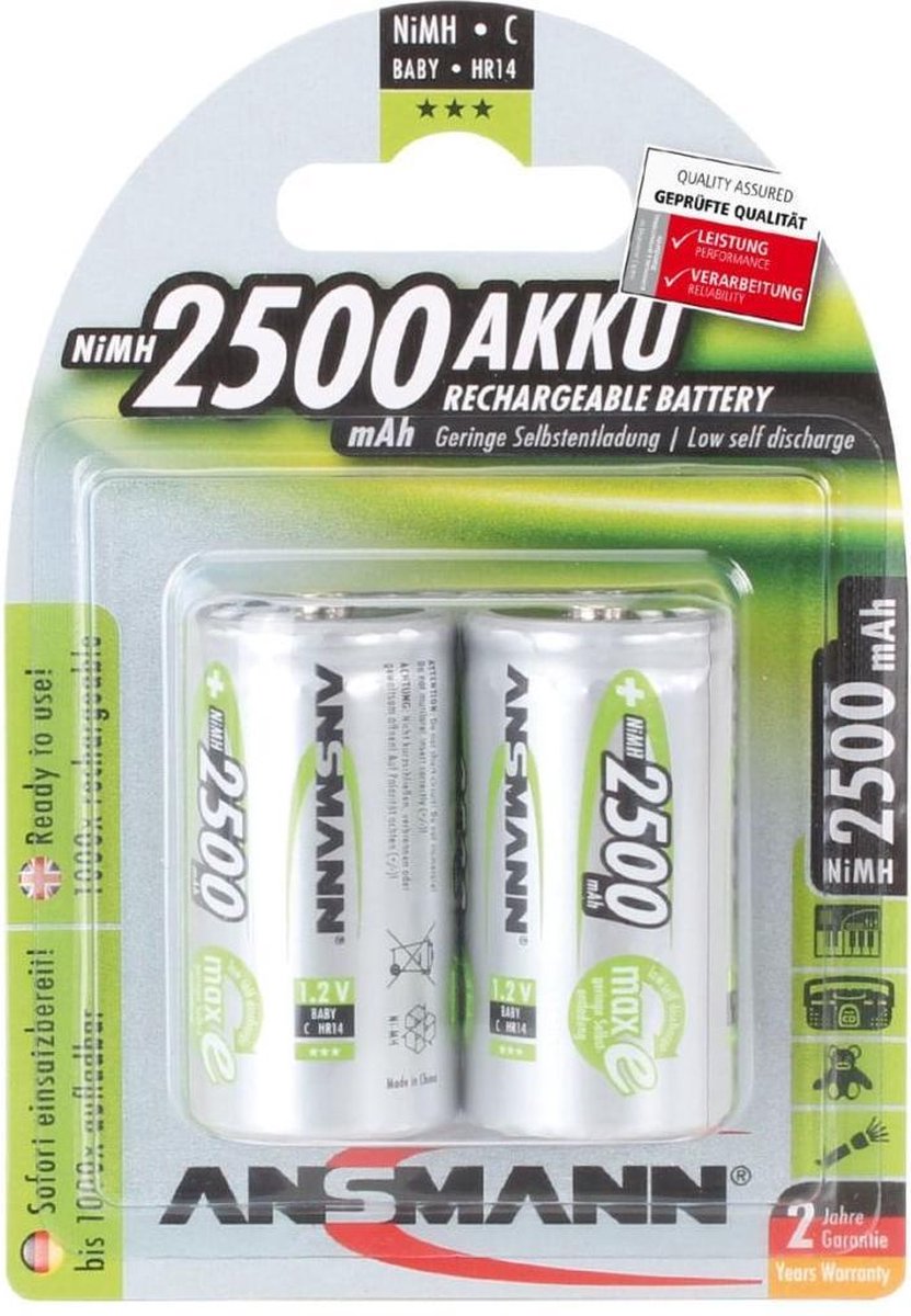 Ansmann Oplaadbare Batterijen Nimh 2500 Mah 2 St 5030912