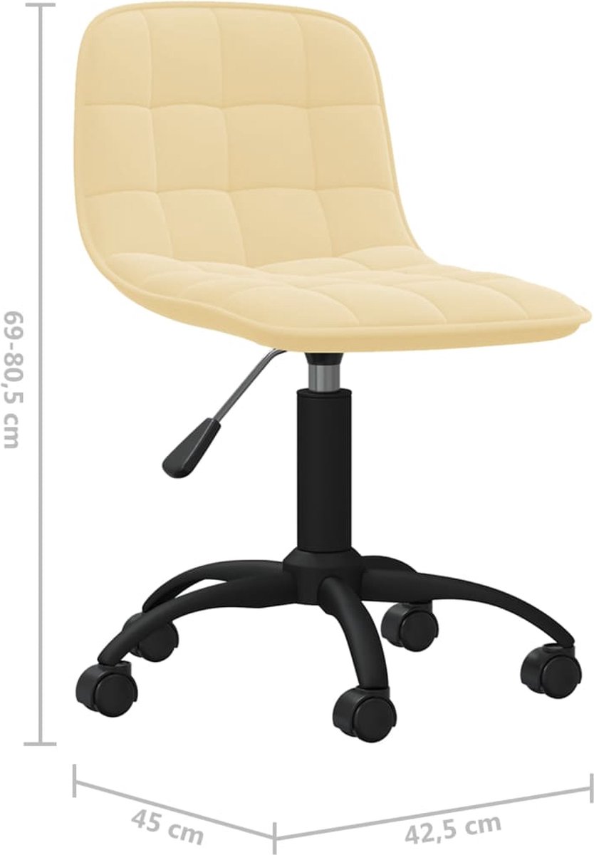 Vidaxl Eetkamerstoelen Draaibaar 4 St Fluweel Crèmekleurig